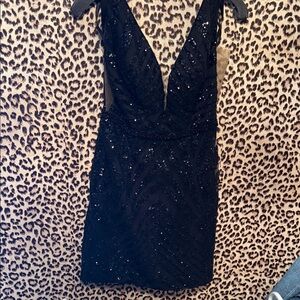 Jovani Black Sequin Backless Dress